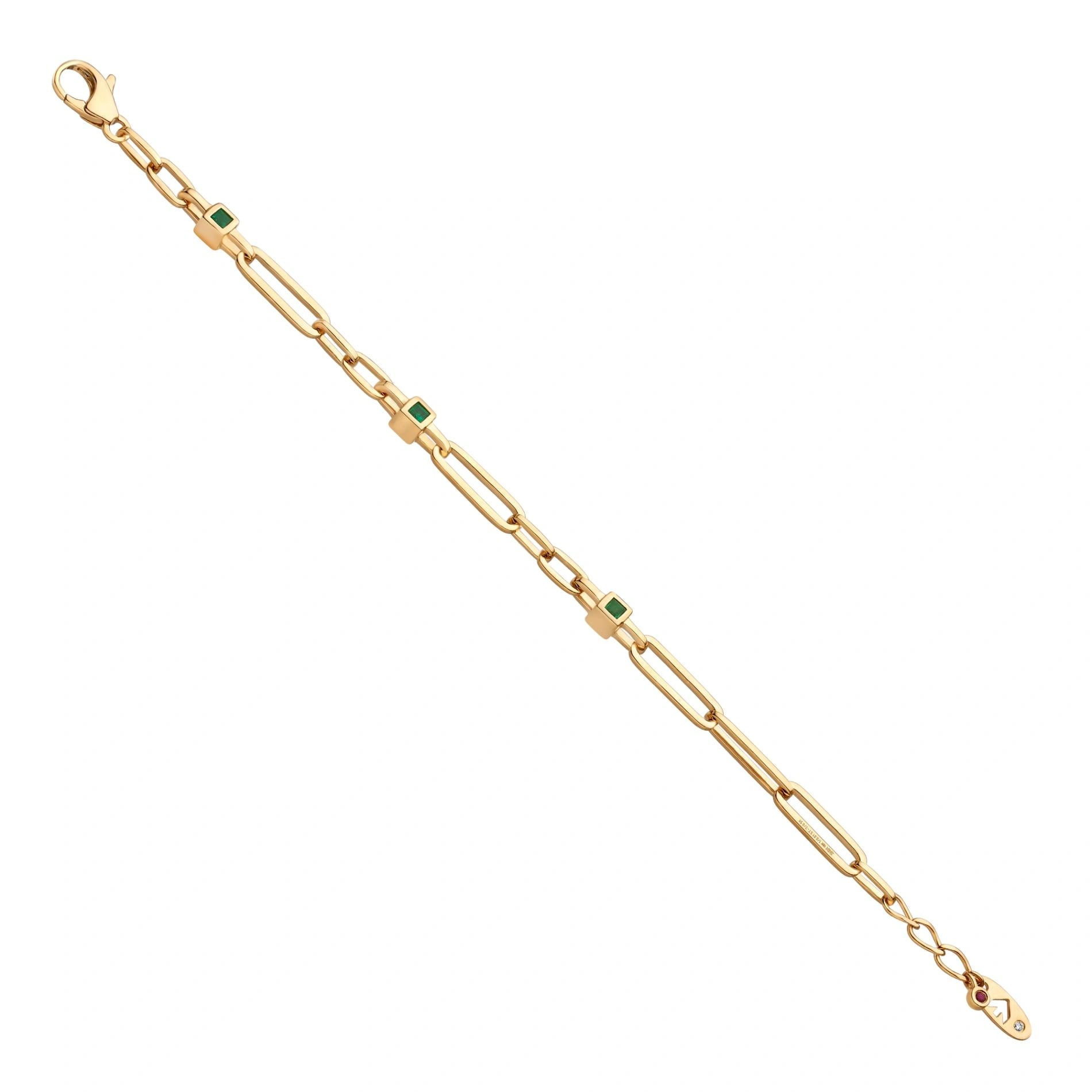 Aria Emerald Edge Link Bracelet - Zen Diamond India