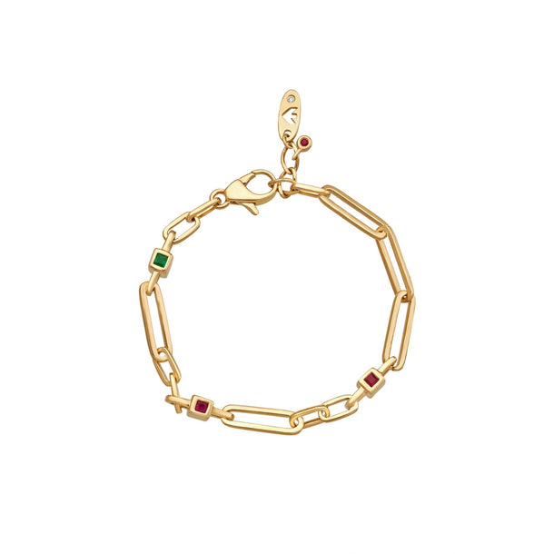 Aria Emerald Edge Link Bracelet - Zen Diamond India