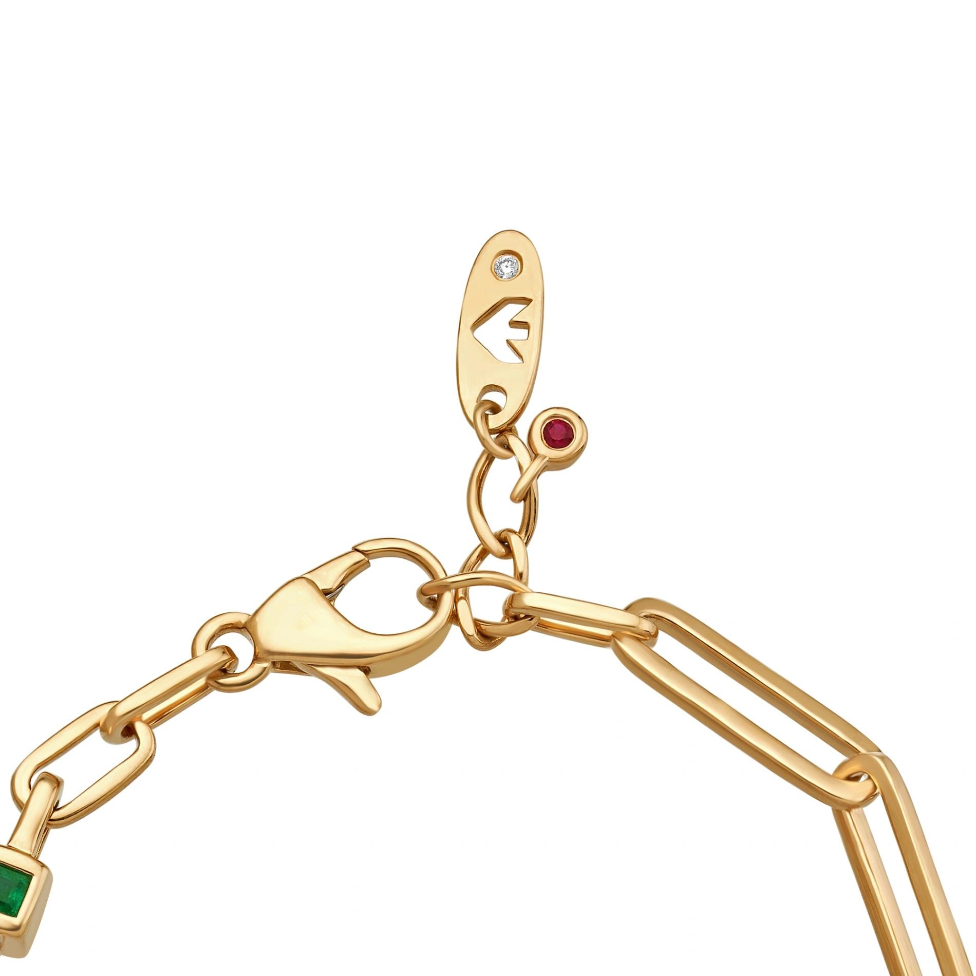 Aria Emerald Edge Link Bracelet - Zen Diamond India