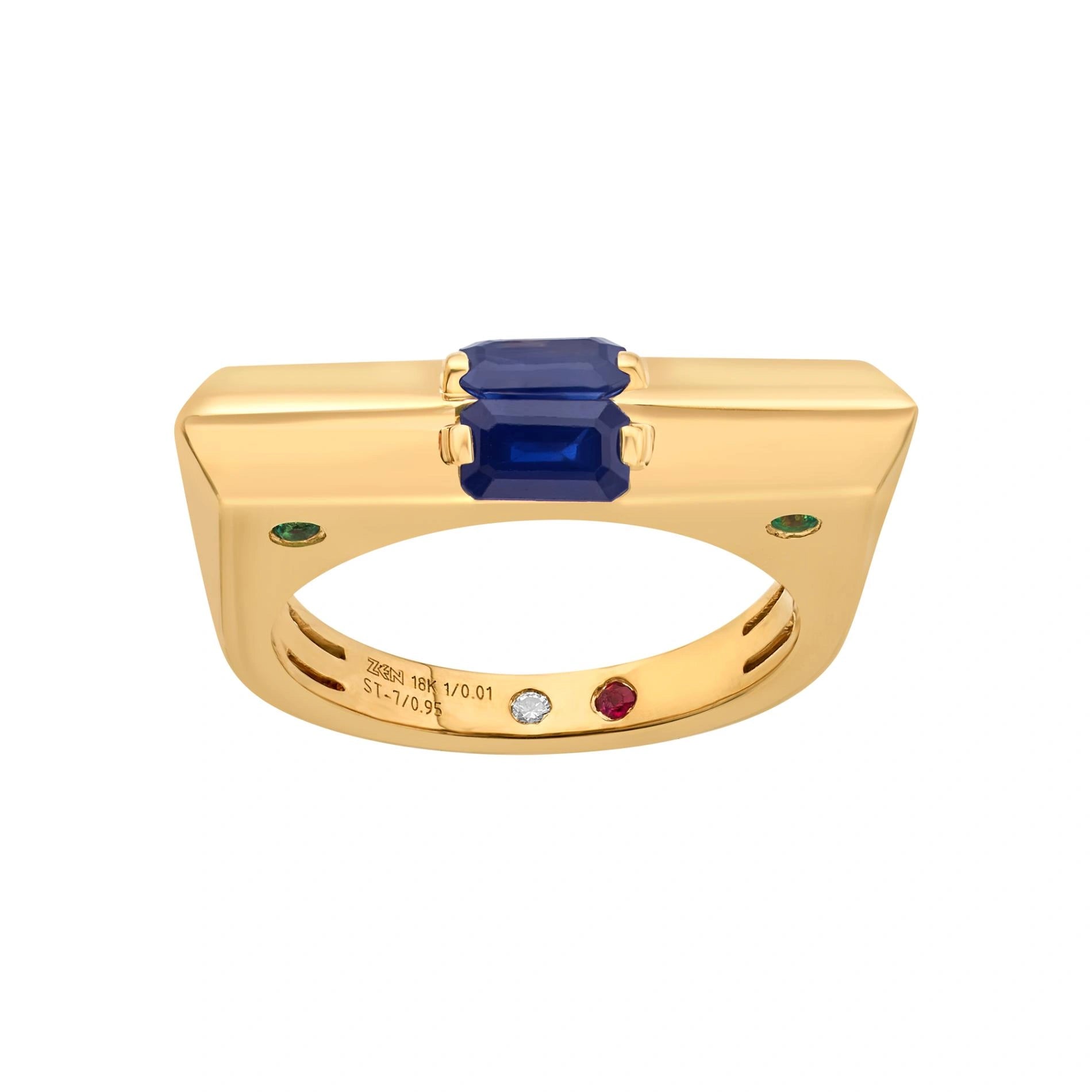 Aria Sapphire Beam Ring - Zen Diamond India