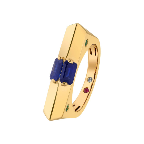 Aria Sapphire Beam Ring - Zen Diamond India