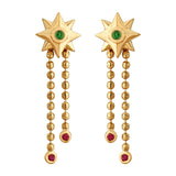Aria Solar Starburst Drop Earrings - Zen Diamond India