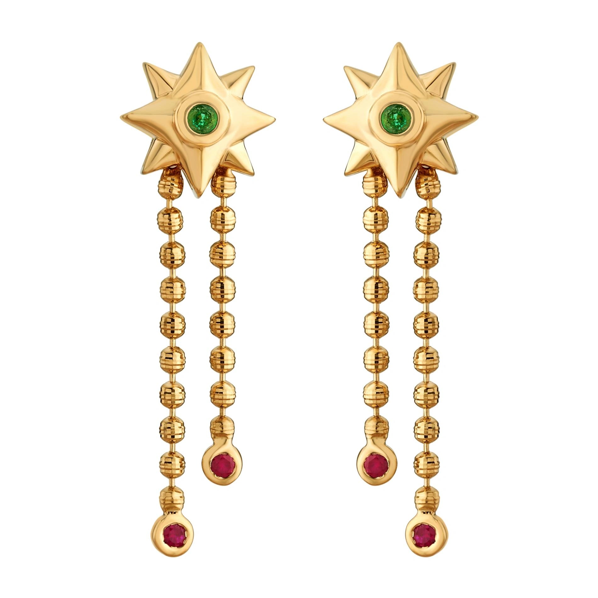 Aria Solar Starburst Drop Earrings - Zen Diamond India