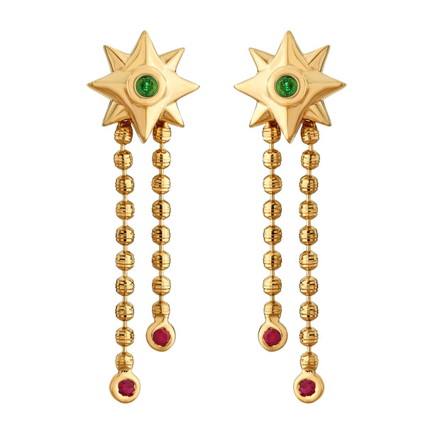 Aria Solar Starburst Drop Earrings - Zen Diamond India