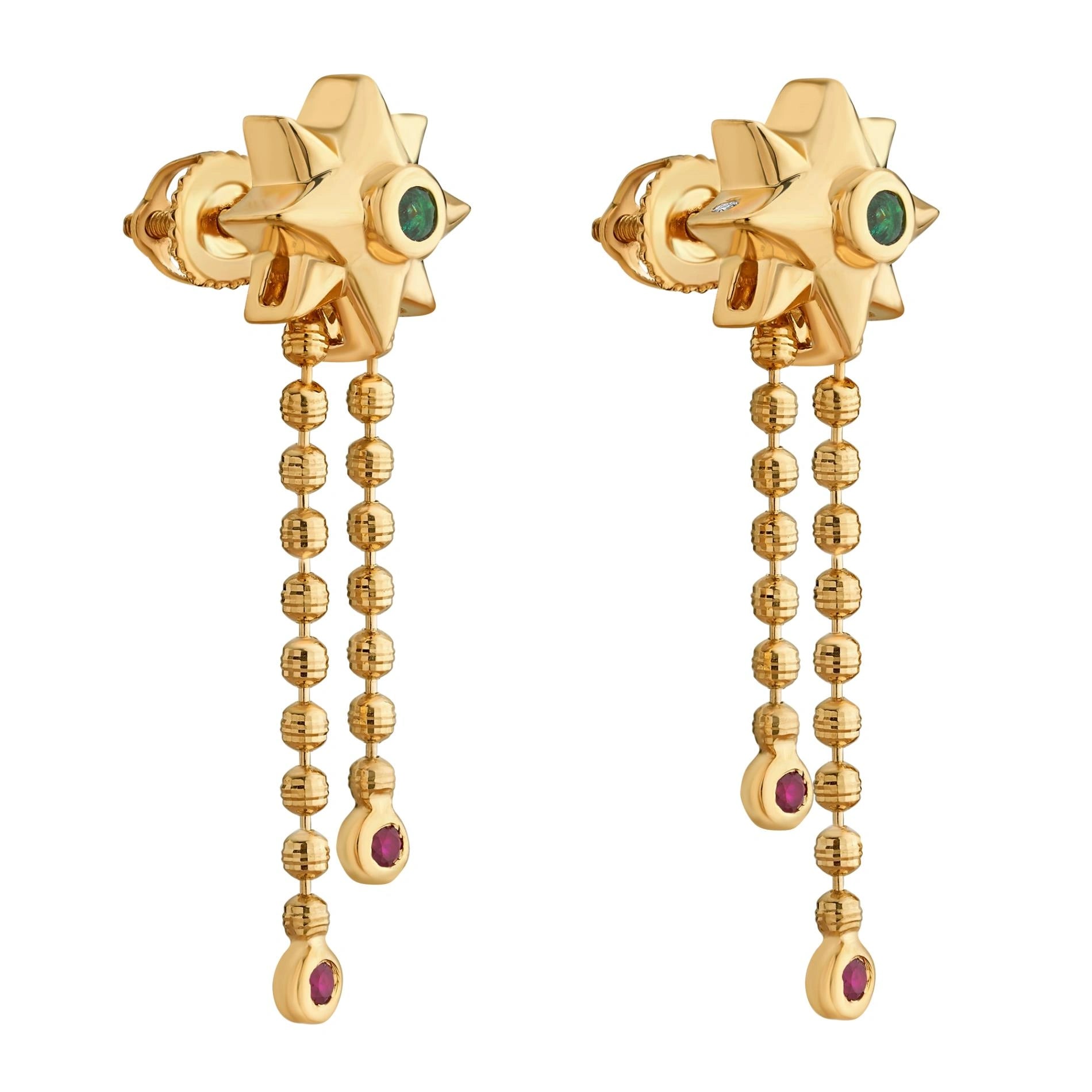 Aria Solar Starburst Drop Earrings - Zen Diamond India