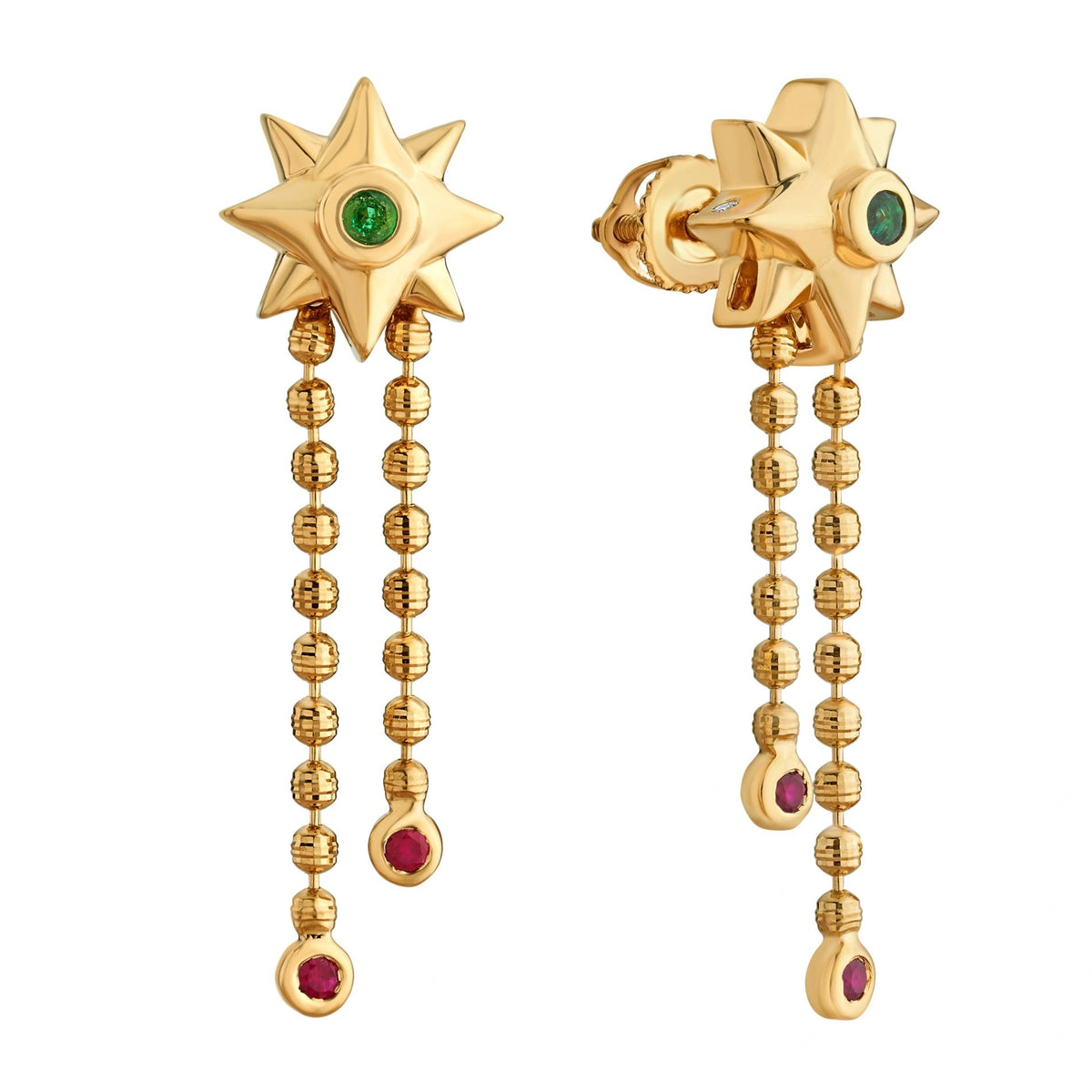 Aria Solar Starburst Drop Earrings - Zen Diamond India