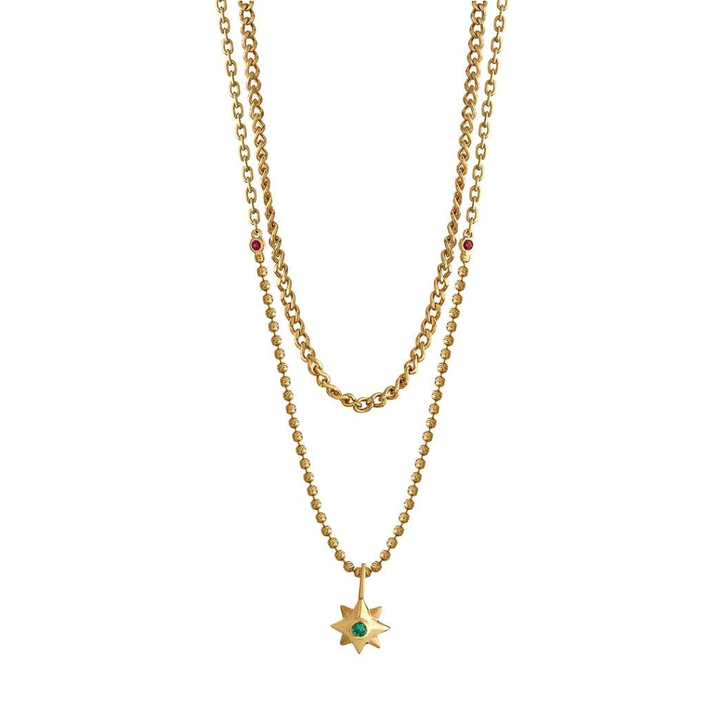 Aria Gilded Star Layer Necklace - Zen Diamond India