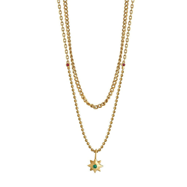 Aria Gilded Star Layer Necklace - Zen Diamond India