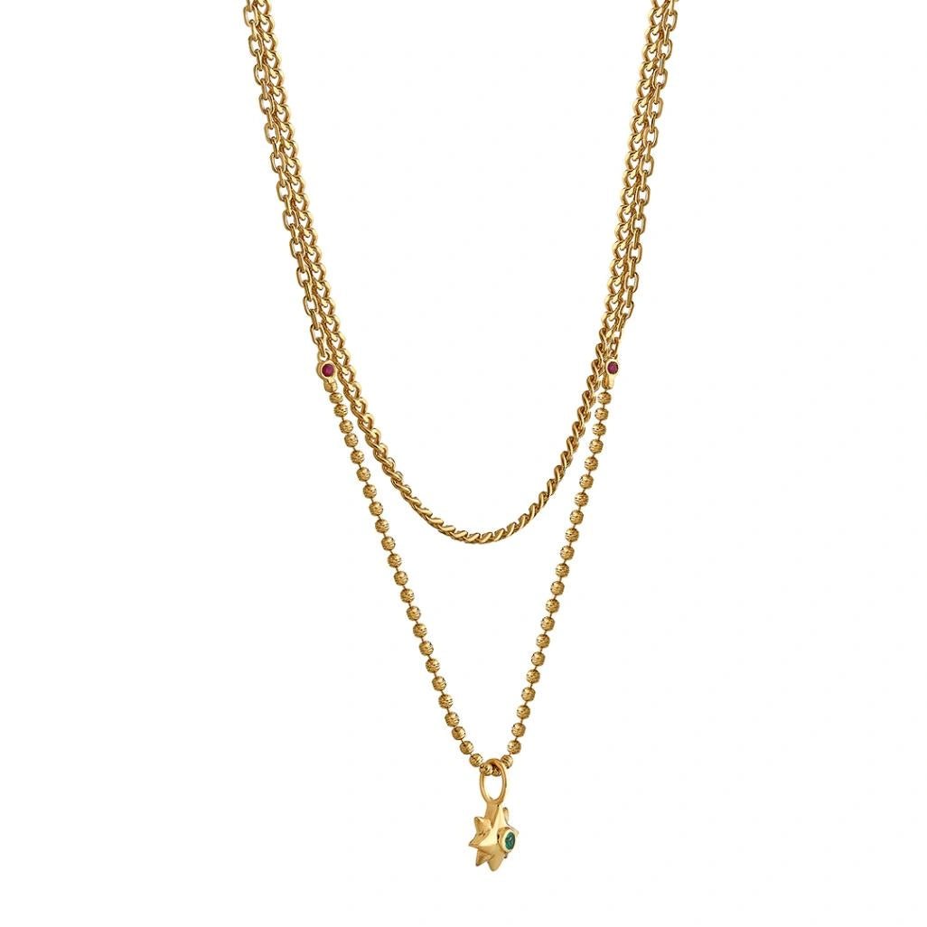 Aria Gilded Star Layer Necklace - Zen Diamond India