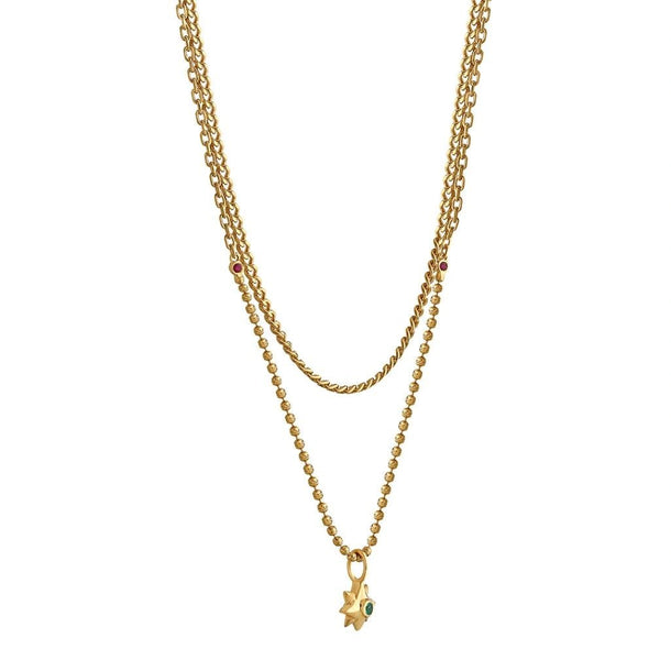 Aria Gilded Star Layer Necklace - Zen Diamond India