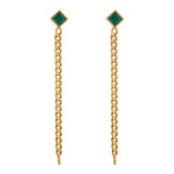 Aria Emerald Link Drop Earrings - Zen Diamond India
