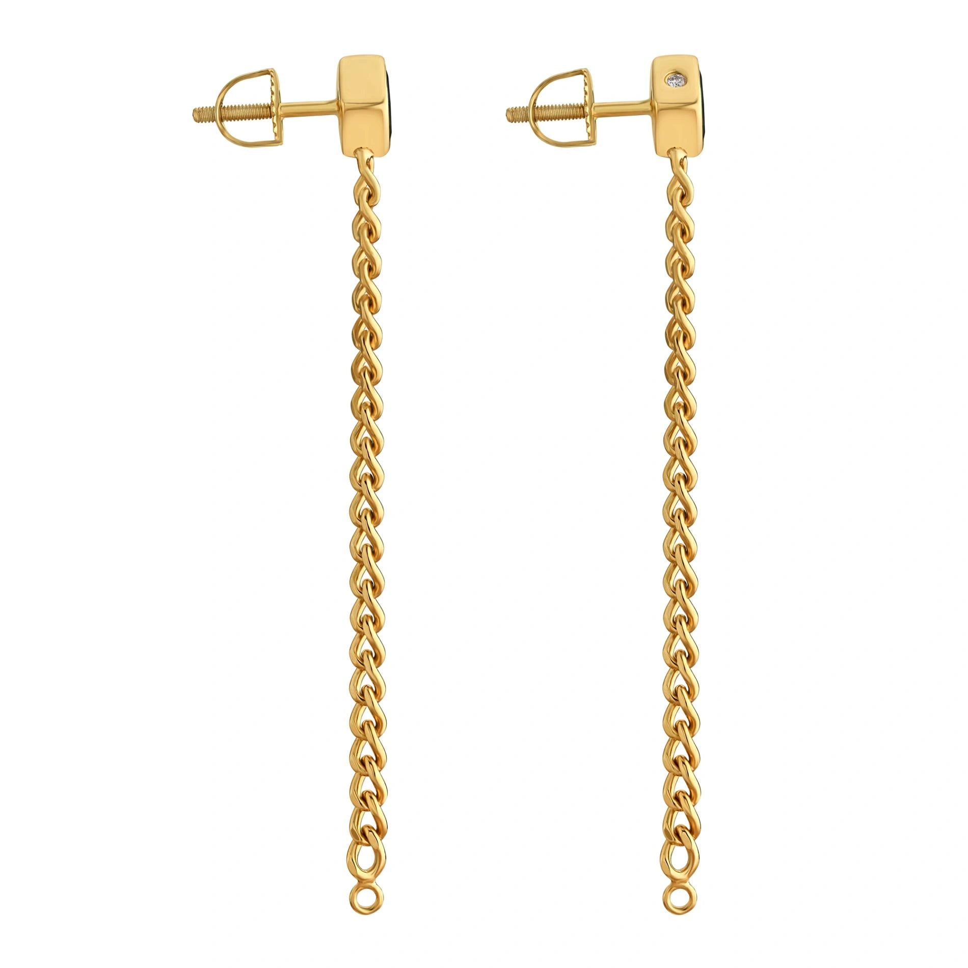 Aria Emerald Link Drop Earrings - Zen Diamond India
