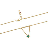 Aria Emerald Rhombus Duo Necklace - Zen Diamond India
