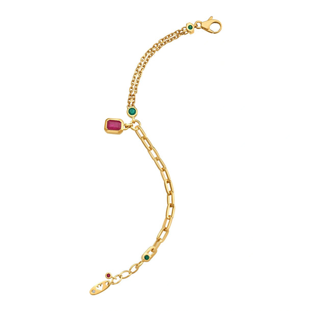 Aria Ruby Bloom Link Bracelet - Zen Diamond India