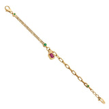 Aria Ruby Bloom Link Bracelet - Zen Diamond India