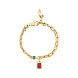 Aria Ruby Bloom Link Bracelet - Zen Diamond India