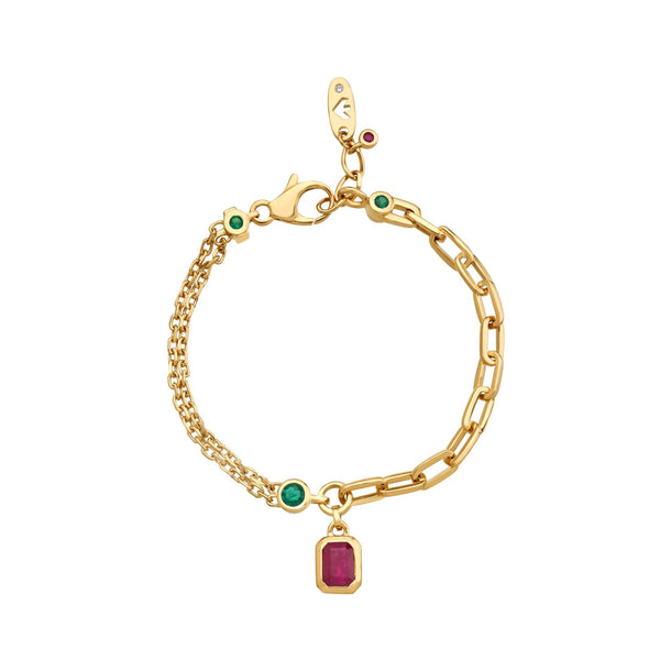 Aria Ruby Bloom Link Bracelet - Zen Diamond India