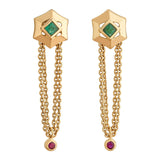 Aria Emerald Crown Chain Drops - Zen Diamond India