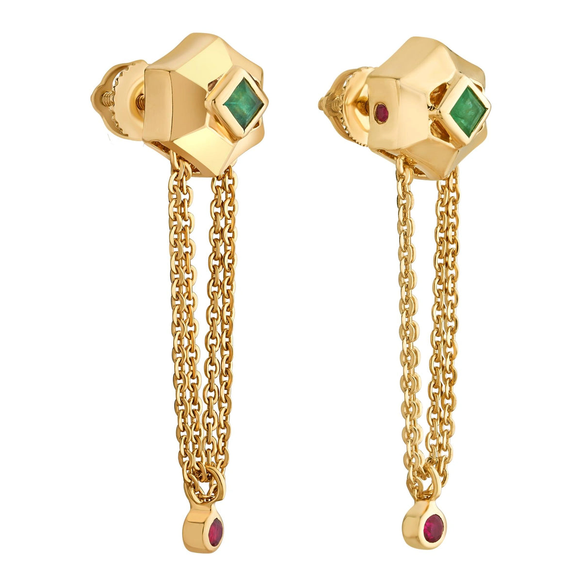 Aria Emerald Crown Chain Drops - Zen Diamond India