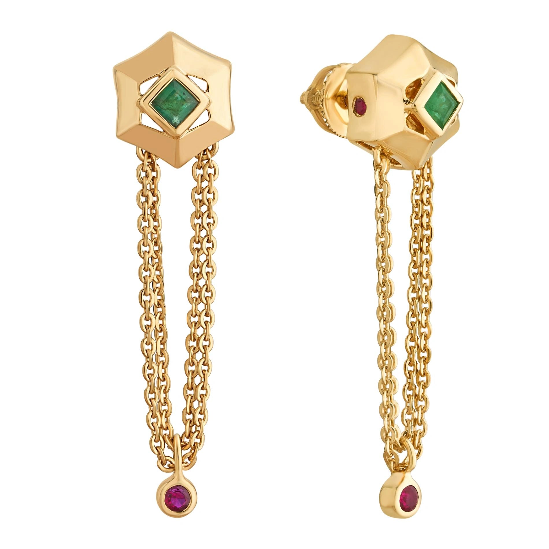 Aria Emerald Crown Chain Drops - Zen Diamond India