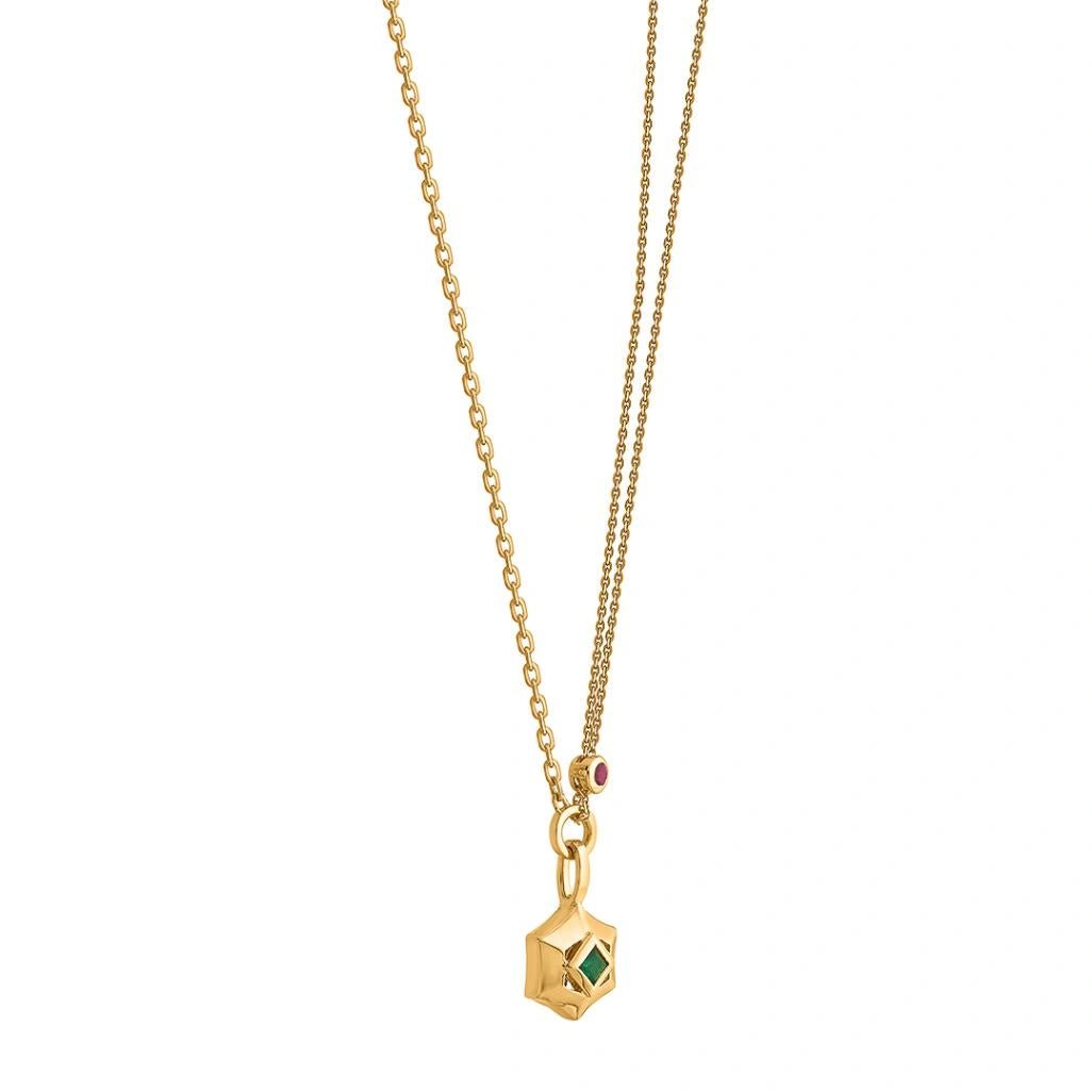 Aria Hexa - Gem Charm Necklace - Zen Diamond India