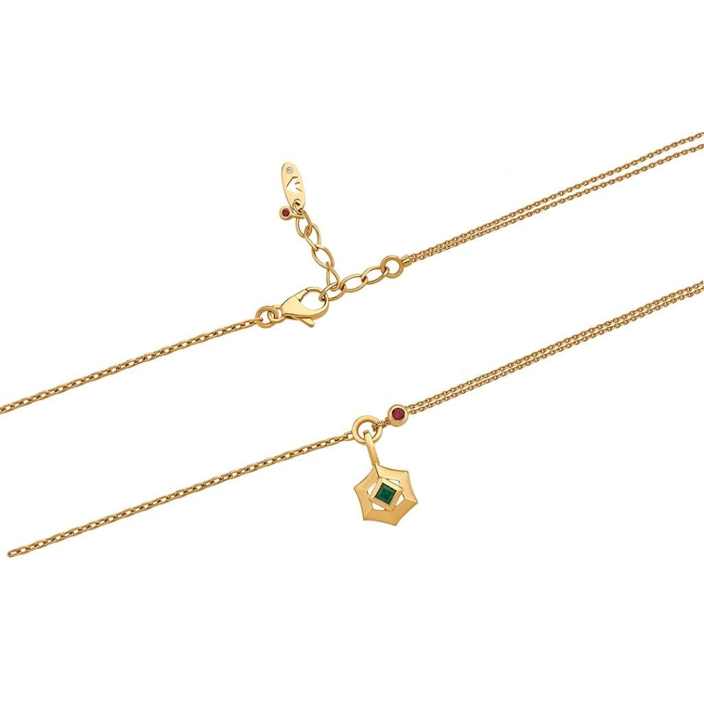 Aria Hexa - Gem Charm Necklace - Zen Diamond India