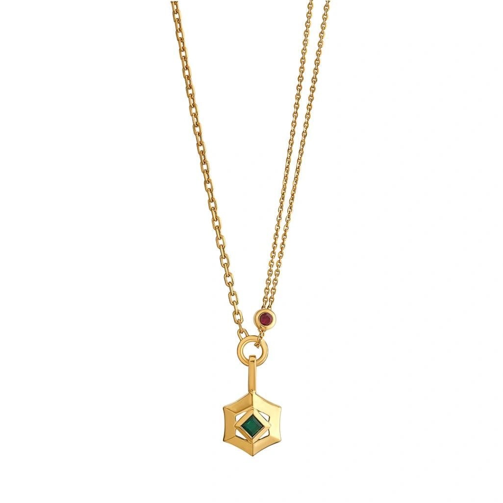 Aria Hexa - Gem Charm Necklace - Zen Diamond India