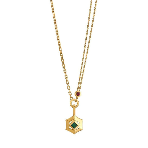 Aria Hexa - Gem Charm Necklace - Zen Diamond India