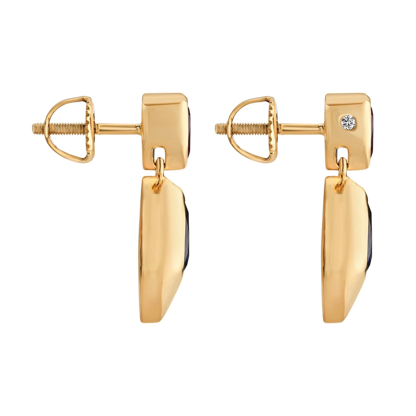 Aria Crimson & Sapphire Teardrop Elegance Earrings - Zen Diamond India