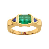 Aria Emerald Trilliant Trio Ring - Zen Diamond India