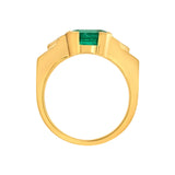 Aria Emerald Trilliant Trio Ring - Zen Diamond India