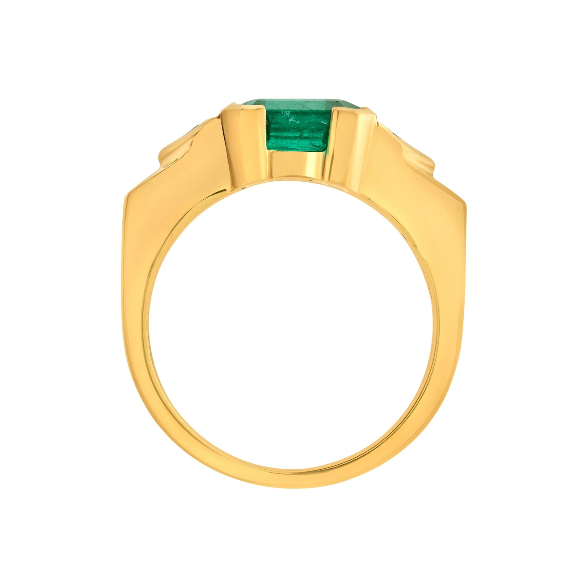 Aria Emerald Trilliant Trio Ring - Zen Diamond India