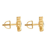 Aria Emerald Bloom Gold Studs - Zen Diamond India