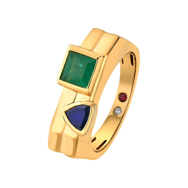 Aria Dual - Gem Offset Band - Zen Diamond India
