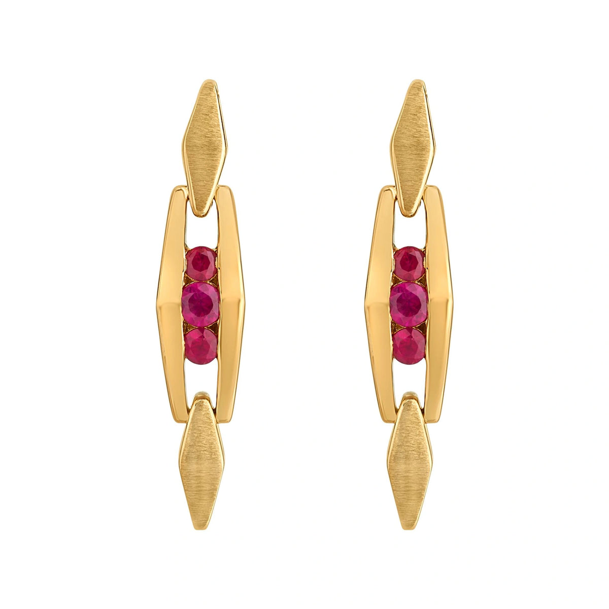 Aria Ruby Axis Gold Drops - Zen Diamond India