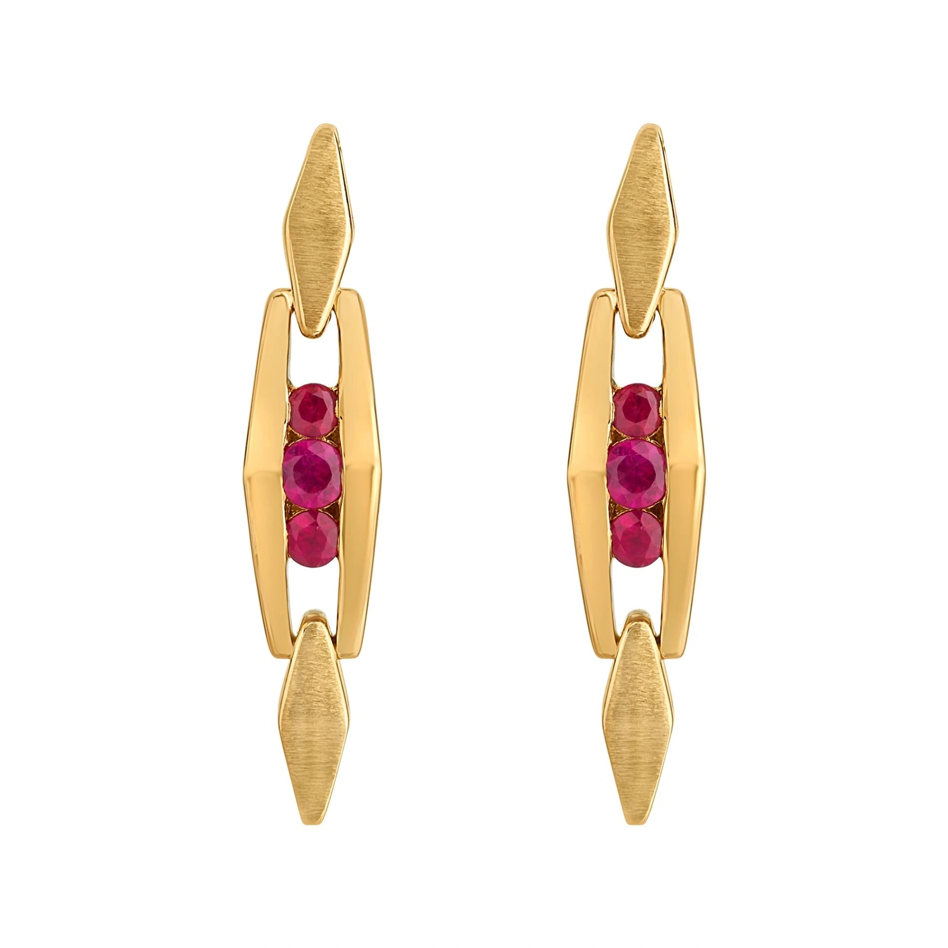 Aria Ruby Axis Gold Drops - Zen Diamond India