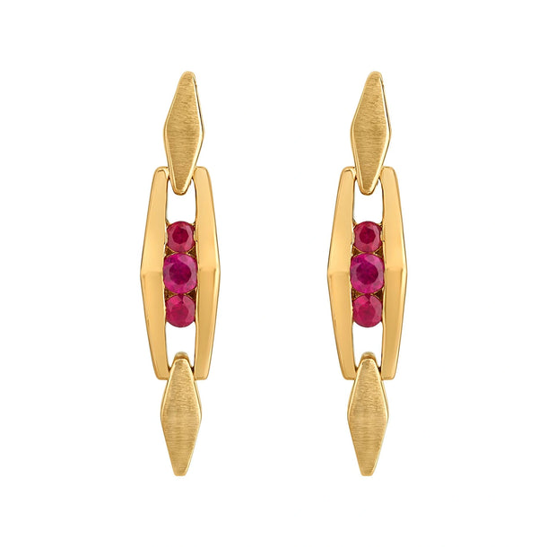 Aria Ruby Axis Gold Drops - Zen Diamond India