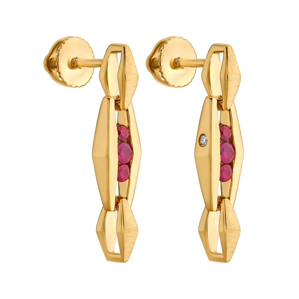 Aria Ruby Axis Gold Drops - Zen Diamond India