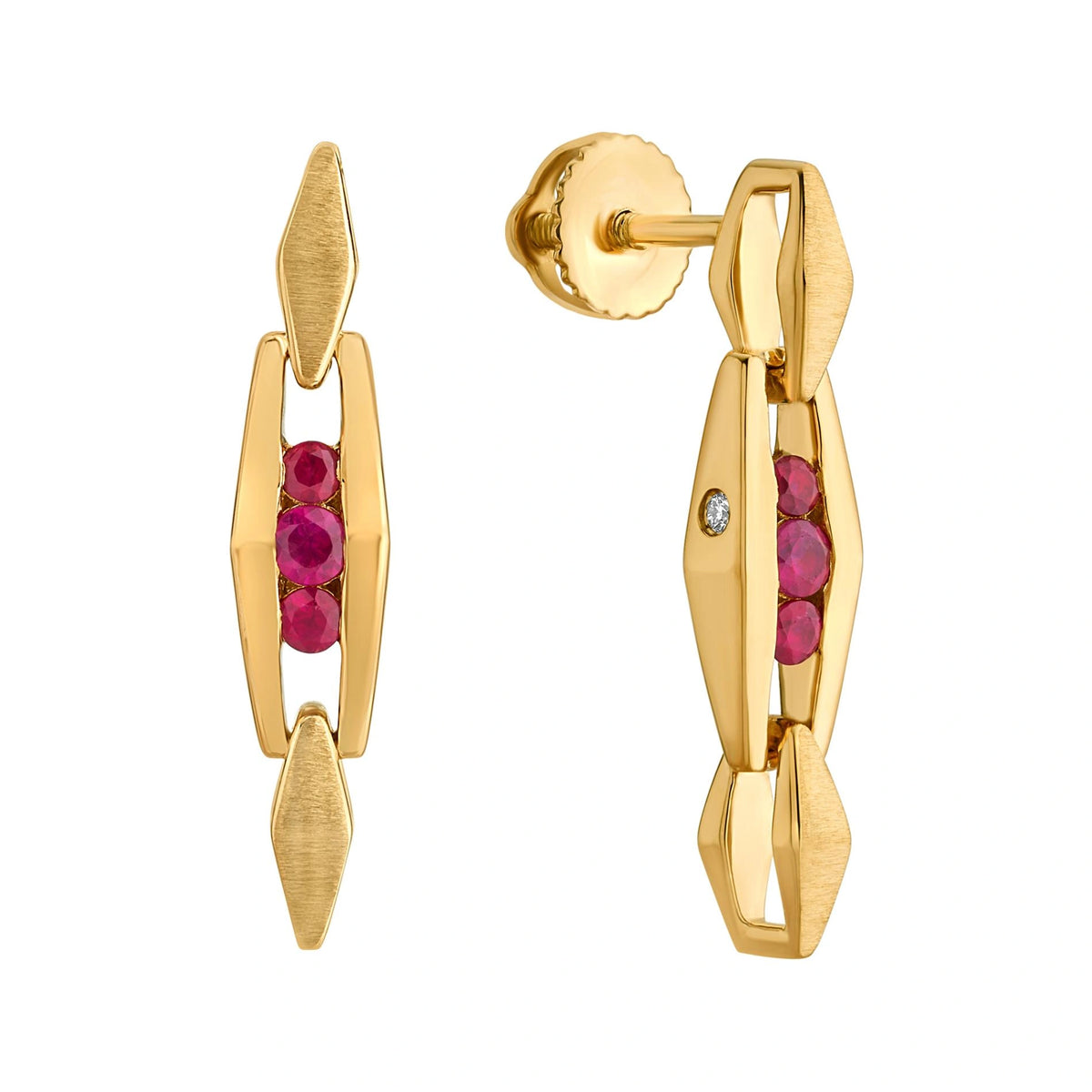 Aria Ruby Axis Gold Drops - Zen Diamond India