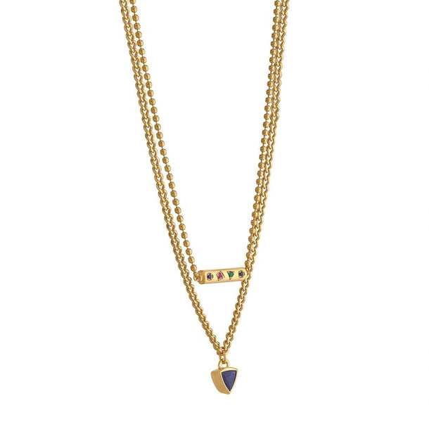Aria Mosaic Bar Layer Necklace - Zen Diamond India
