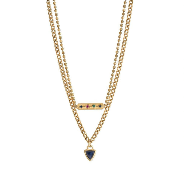 Aria Mosaic Bar Layer Necklace - Zen Diamond India