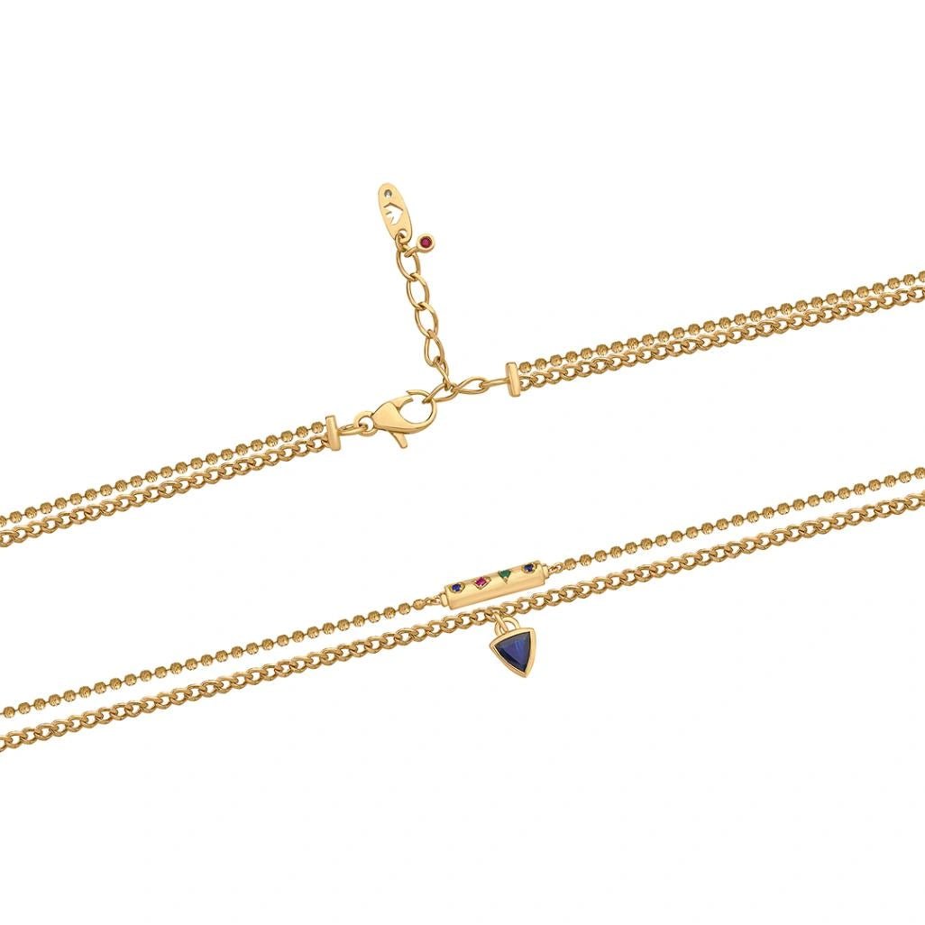 Aria Mosaic Bar Layer Necklace - Zen Diamond India