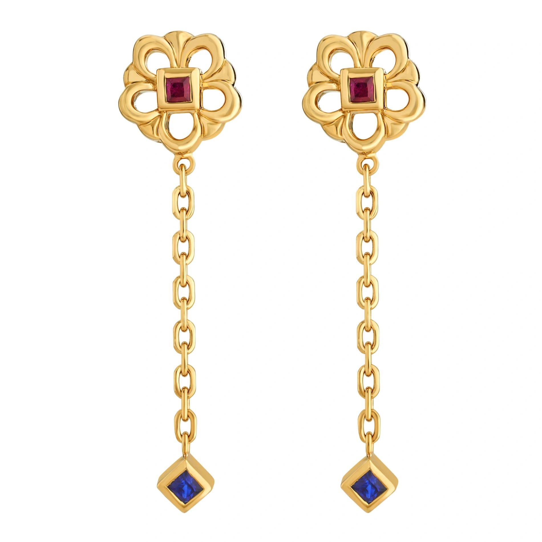 Aria Floral Cascade Drops - Zen Diamond India