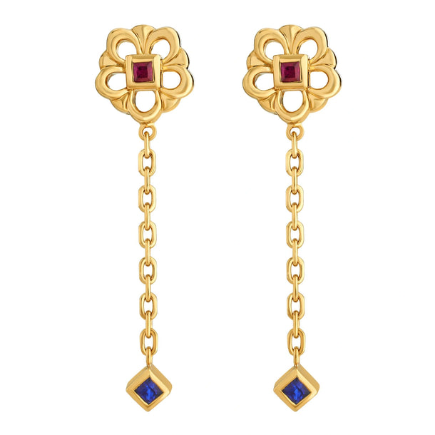 Aria Floral Cascade Drops - Zen Diamond India