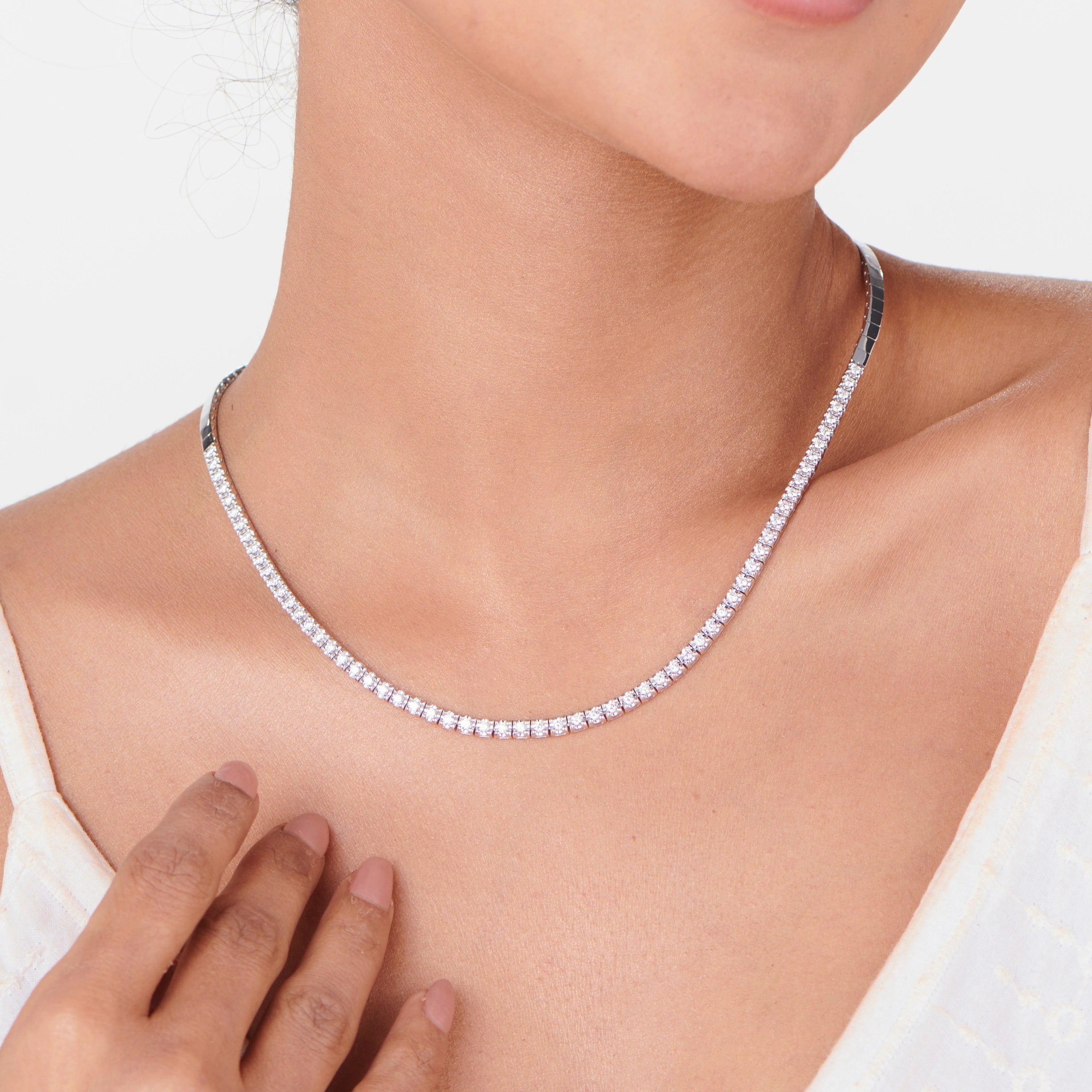 Solitaire Diamond Whisper Line Necklace - Zen Diamond India