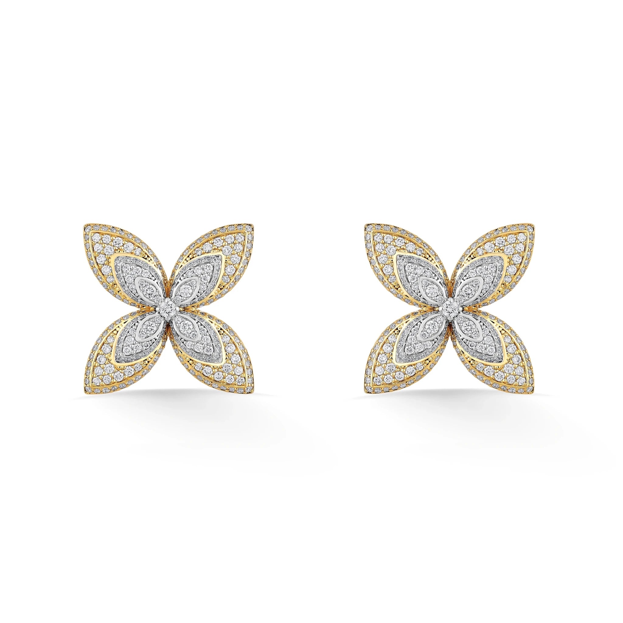 Bloom Radiant Petal Studs - Zen Diamond India