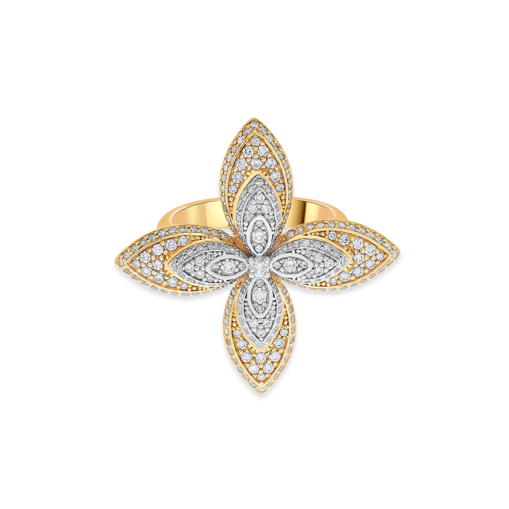 Bloom Regal Blossom Spark Ring - Zen Diamond India