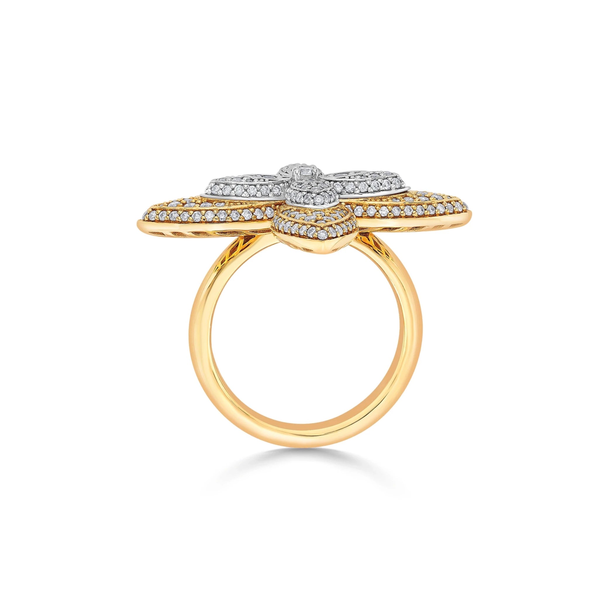 Bloom Regal Blossom Spark Ring - Zen Diamond India