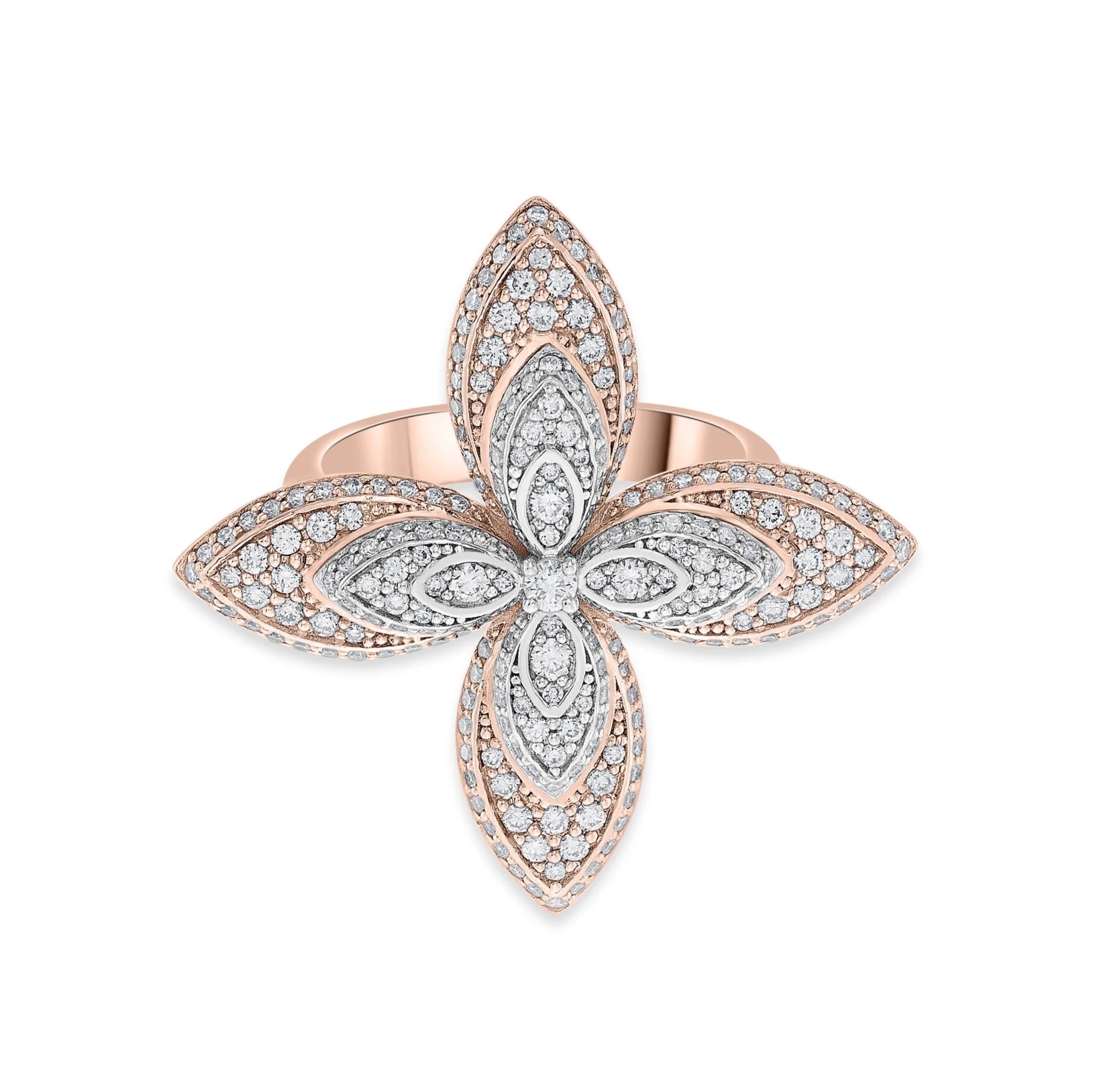Bloom Regal Blossom Spark Ring - Zen Diamond India