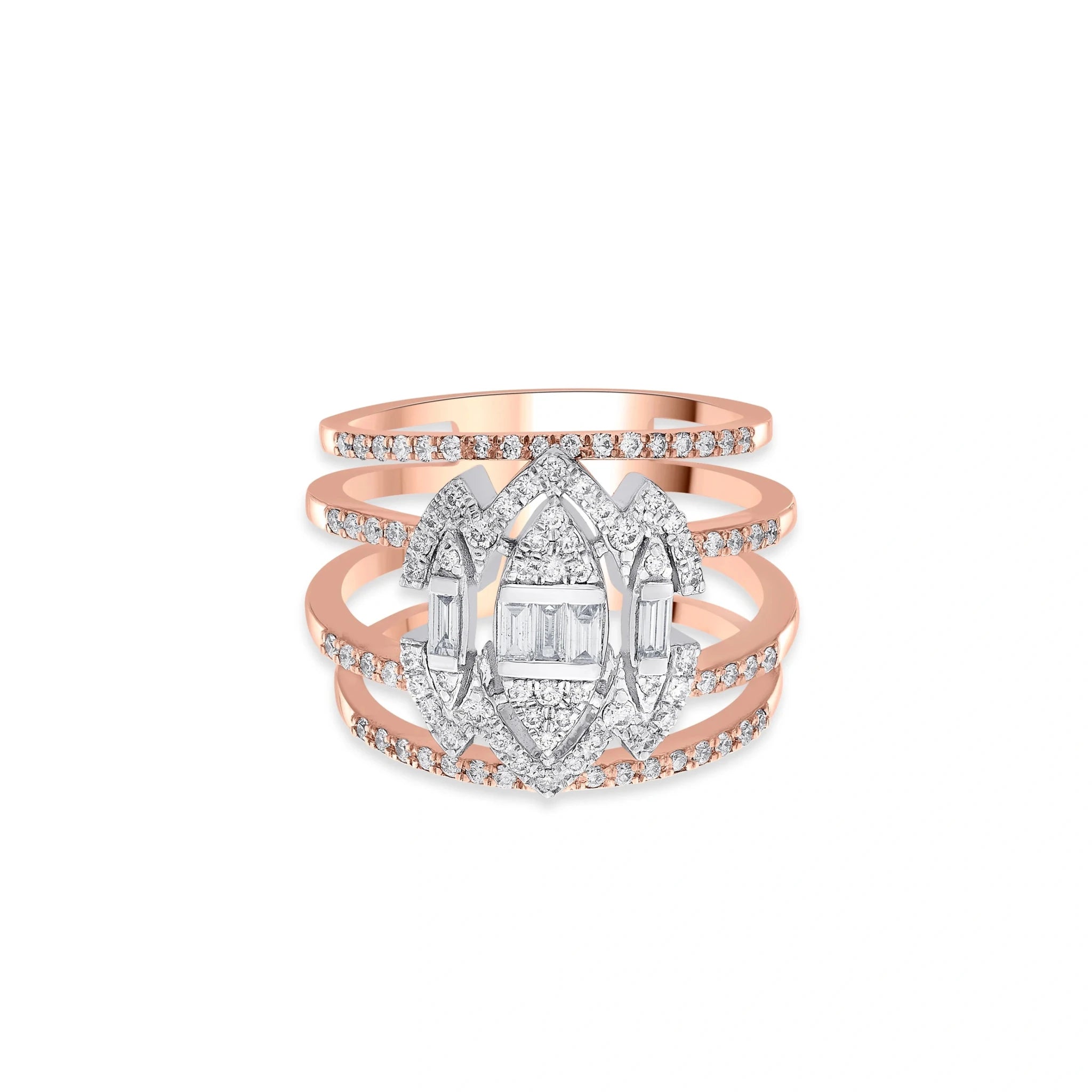 Enchante Royal Diamond Citadel Stacker Ring - Zen Diamond India